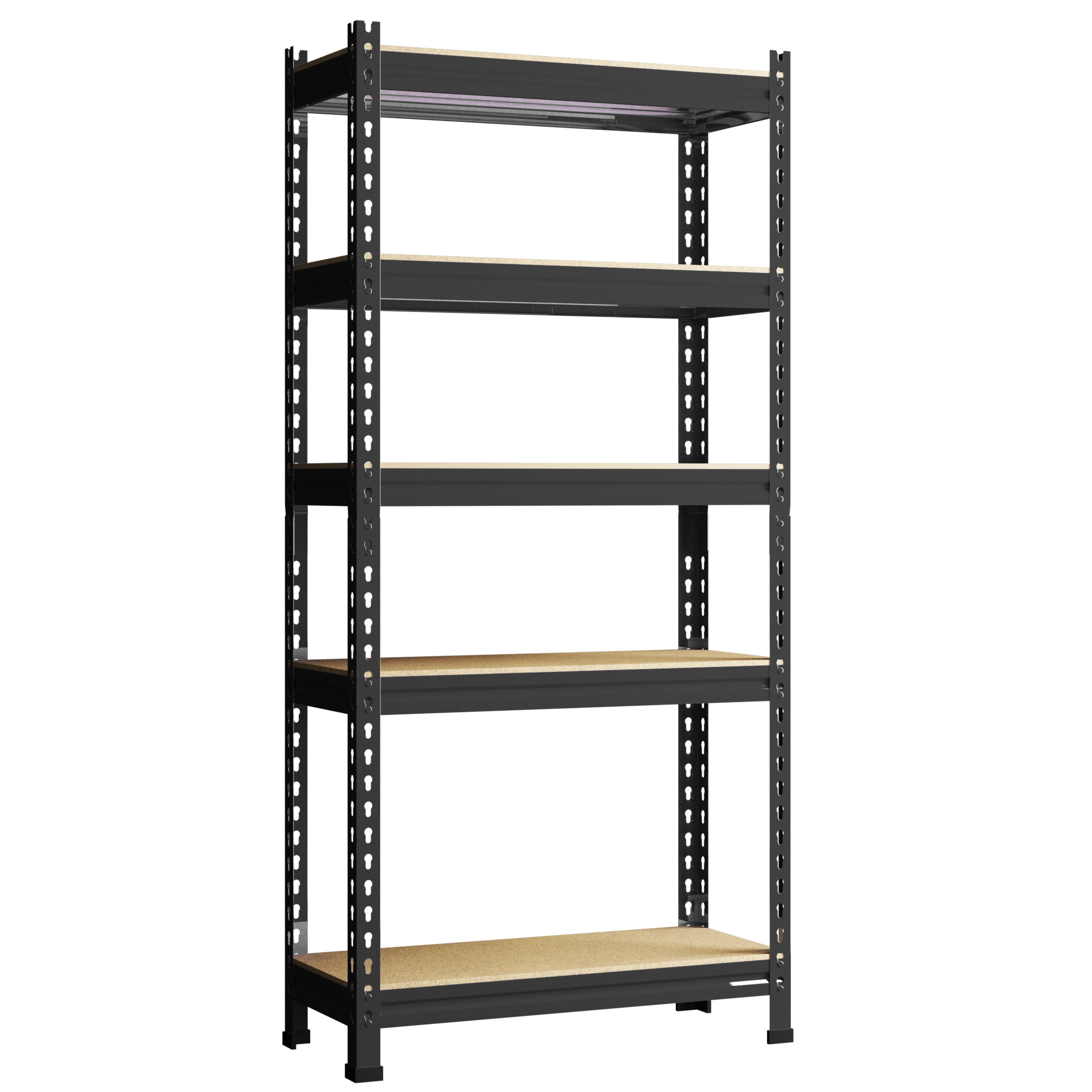 Kuma Tool Storage Shelves, 5 Tier Adjustable Metal Garage Shelf Utility Rack Unit for Adult Warehouse Kitchen, 28 inch x 12 inch x 59 inch, Black