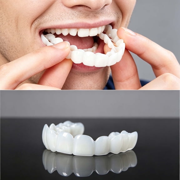 Kumamart 2 Pairs Temporary Adjustable Smile , HeatShaped Decorative Beauty Accessory for Confident Smile
