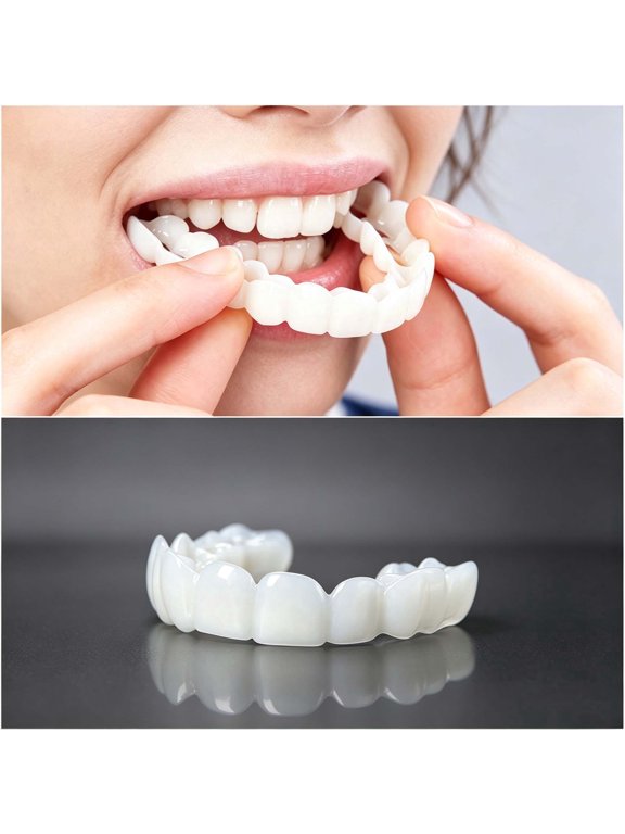 Adjustable Temporary Smile Decorations, 2 Pairs Upper & Lower Beauty Covers for Beautiful Confident Smile