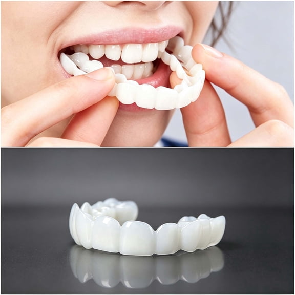 Kumamart Adjustable Temporary Smile Decorations, 2 Pairs Upper & Lower Beauty Covers for Beautiful Confident Smile