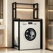 Kumamart Over washing machine shelf stable X back support heavy load capacity laundry room rack 1pack