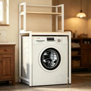 Kumamart Washing machine storage rack antislip leveling feet wooden surface laundry space saver 1pack