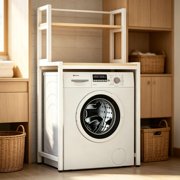 Kumamart Washing machine storage shelf Xshaped back support bar stable laundry room organizer 1pack