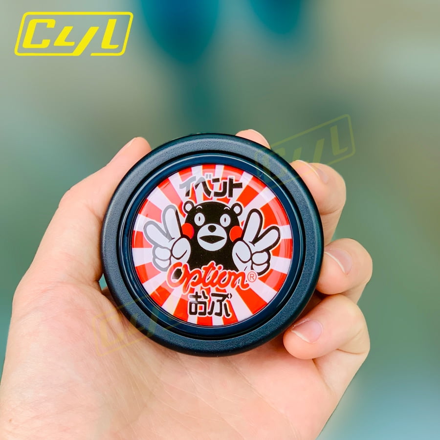 Kumamon Anime Car Horn Button JDM Sport Steering Wheel Center Cap ABS