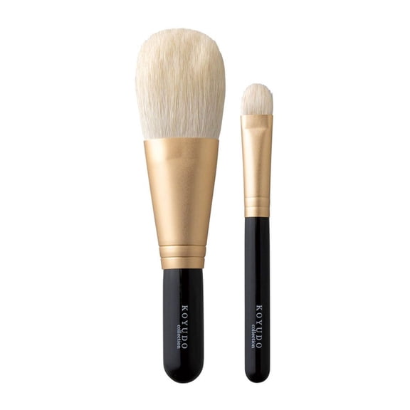Kumano Brush set of 2 brushes Black Makeup Made in Hiroshima Japan - Japan Craze Shop