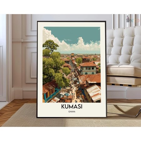 Kumasi Ghana Poster, West African City Travel Wall Art