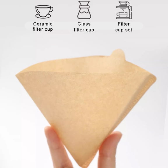 TOPRenddon 100-Pack Thickened Cone Coffee Filters - Natural Wood Pulp for Pour Over, Hario V60, Chemex & Drip Machines | Premium Unbleached Paper for Richer Flavor
