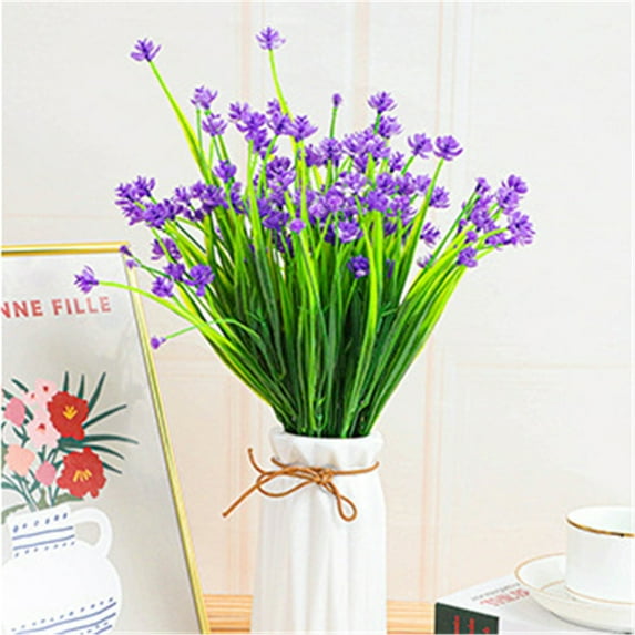 Kumdkd 12.6in Artificial Shrub Bundles, Realistic Fake Green Flowers, Waterproof No-Maintenance Plastic Plants for Garden, Yard, Porch, Home Decor