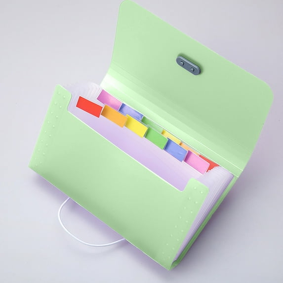 Kumdkd 12-Pocket Expanding File Folder - Color Coded Accordion Organizer for Office & Taxes (Letter Size, Waterproof)
