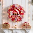 thumbnail image 1 of Kumdkd 18inch Artificial Flower Christmas Wreath - Elegant Bow & Durable Textured Linen (Outdoor/Indoor Front Door Decor)‌, 1 of 5