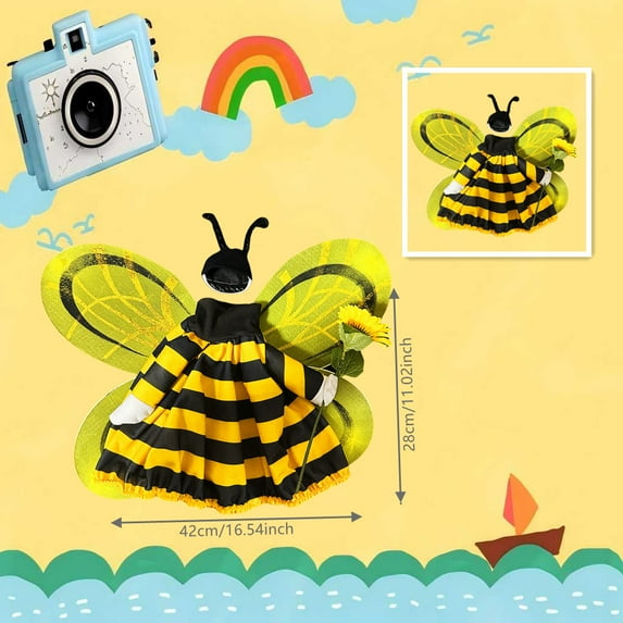 Kumdkd 1Pcs Bee Goose Outfit Summer Porch Goose Clothes Goose Costume for 23'' Cement Goose Summer Yard Lawn Garden Decor(Cotton)