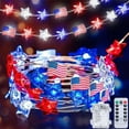 thumbnail image 1 of Kumdkd 2-Pack Patriotic String Lights - 10ft Battery Operated Waterproof Flag Star LEDs with Remote for Independence Day, Christmas, Yard Decor Outdoor Party Lighting(30 red/white/blue), 1 of 9