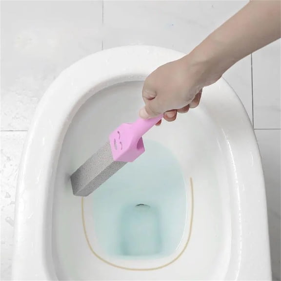 Kumdkd 2-Pack Pumice Toilet Bowl Cleaner - Extra Long Handle Scrubber for Stubborn Hard Water Stains, Lime Scale Remover Brush for Porcelain, Tile & Pool (9.4 Inch)