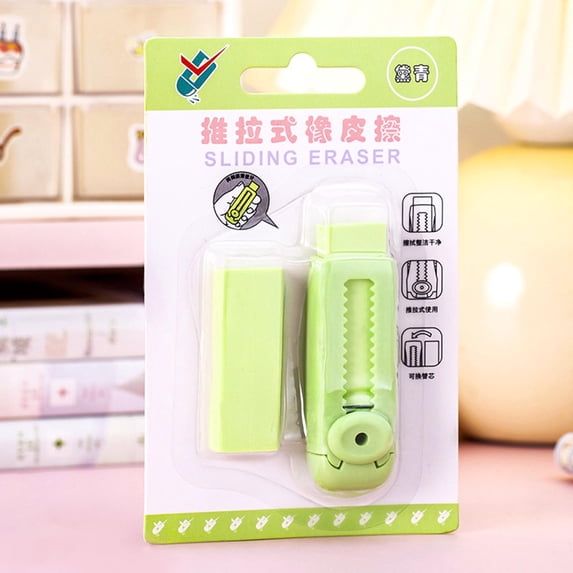 Kumdkd 2-Pack Push Button Erasers - No Residue Wheel Roller Erasers, Dust Free Pencil Erasers