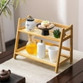 thumbnail image 1 of Kumdkd 2-Tier Wooden Tea Coffee Bar Station Organizer, 14.76"x11.22"x7.08" Countertop Mug Rack Shelf for Spoons, Condiments, Kitchen & Office Desk Storage, Yellow, 1 of 6