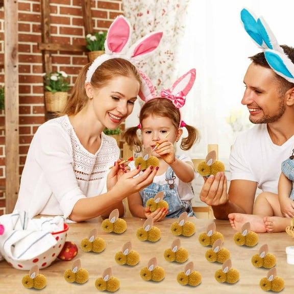 Kumdkd 20 Pcs Mini Plush Easter Bunny Animals, Miniature Stuffed Rabbit, Soft Tiny Stuffed Animals Easter Bunnies Plush Rabbit for Easter Decorations, DIY Hair Clips
