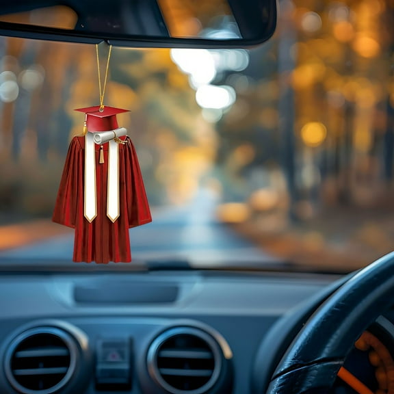 Kumdkd 2025 Graduation Ornament – Cap & Gown Keepsake Pendant for Grad Party Decor, Christmas Tree, or Gift (Red, Lightweight, Hanging String Included)