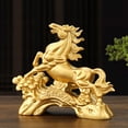 thumbnail image 1 of Kumdkd 2026 Year of the Horse Figurine, Feng Shui Golden Resin Chinese Zodiac Horse Statue for Good Luck & Wealth, Home Office Desk Decor, 3.4x3.3x1 Inch Collectible Gift, 1 of 6