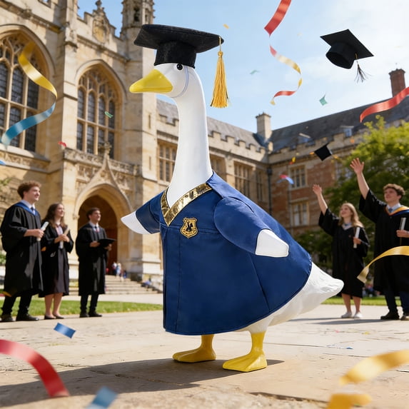 Kumdkd 23-Inch Graduate Goose Outfit Costume, Graduation Lawn Decoration Set for Porch & Garden, Waterproof Outdoor Yard Decor for Cement or Plastic Geese