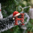 thumbnail image 1 of Kumdkd 3" Personalized Christmas Tree Ornaments - 26 Letters Acrylic Pendant Decorations for DIY, Home & Office (Holiday Gifts, Santa Hat Design), 1 of 6