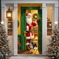 thumbnail image 1 of Kumdkd 35 x 72 inch Christmas Door Cover - Santa Claus Design, Durable Polyester, Easy to Install & Versatile for Doors/Walls/Table‌, 1 of 5