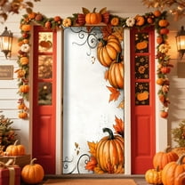 Kumdkd 35x79 Inch Thanksgiving Day Door Cover - Polyester Festive Door & Wall Decor for Holiday Parties (Easy Install, Reusable)
