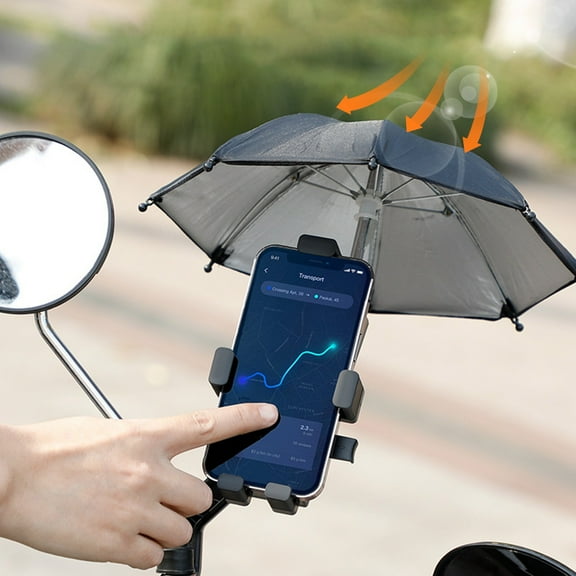 Kumdkd 360° Rotating Bike Phone Holder with Auto Lock & Sunshade - Shockproof Motorcycle/E-Bike Mount for iPhone Samsung
