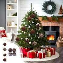 Kumdkd 4-Pack Jumbo 3" Flocked Christmas Ornaments - Premium Velvet-Touch Tree Decorations in 6 Colors, Shatterproof Hanging Balls for Holiday/Wedding/Party Decor