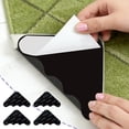 thumbnail image 1 of Kumdkd 4-Pack Non-Slip Rug Tape, Reusable Carpet Gripper Pads to Stop Curling & Sliding, 3.94x3.94 Inch PU Rug Holders for Hardwood Tile Vinyl Floors, Indoor Area Rugs, 1 of 6