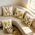 thumbnail image 1 of Kumdkd 4-Piece Easter Pillow Covers Set 18x18ines, Rabbit and Egg Pattern Decorative Cushion Covers for Sofa Couch Bedroom Spring Home Decor, 1 of 6