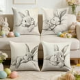 thumbnail image 1 of Kumdkd 4-Piece Easter Pillow Covers Set 18x18ines, Rabbit and Egg Pattern Decorative Cushion Covers for Sofa Couch Bedroom Spring Home Decor, 1 of 6