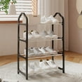 thumbnail image 1 of Kumdkd 4-Tier Shoe Rack Organizer - Slim Metal Shoe Shelf for Entryway, Closet & Dorm, No-Tool Assembly Space-Saving Storage (20.5x7.5in, White), 1 of 9