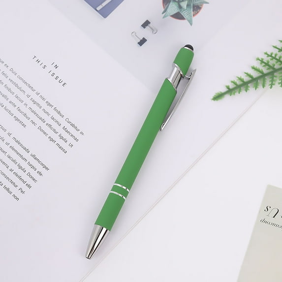 Kumdkd 5-Pack Metal Pens with Stylus - Fine Point 0.5mm Click Pens for Writing & Touchscreen Use, Smooth Office Supplies, Business Corporate Gifts Bulk
