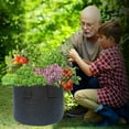 thumbnail image 1 of Kumdkd 5 US Gallon Breathable Non-Woven Grow Bags with Handles – Reusable Heavy-Duty Plant Pots for Vegetables, Herbs, and Indoor/Outdoor Gardening (11.8x9.8in, Black), 1 of 6