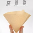 thumbnail image 1 of Kumdkd 50-Pack Unbleached Coffee Filters #4 Cone - Thickened Fan-Fold Paper for Pour Over/Drip Makers (Chemex/Hario Compatible), 1 of 8