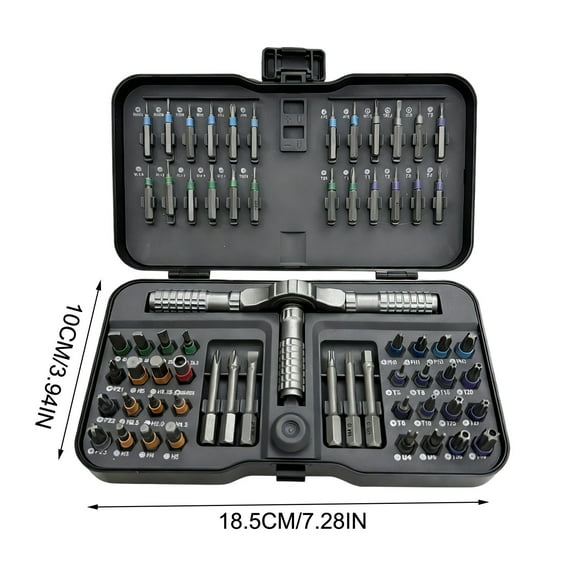 Kumdkd 66-in-1 Magnetic Screwdriver Set with Detachable T-Handle Ratchet, Industrial-Grade Alloy Steel Bit Set for Electronics Repair, DIY, Home & Car Maintenance