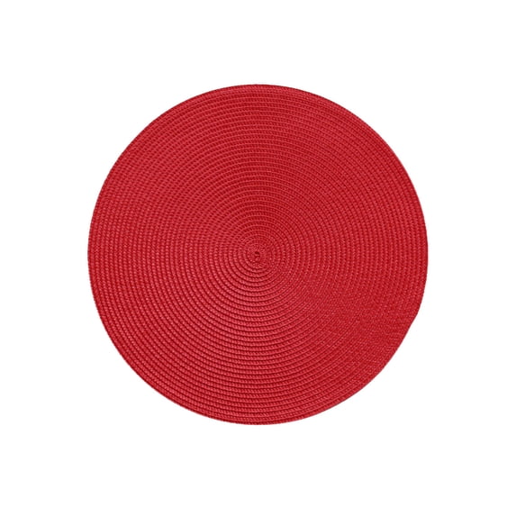 Kumdkd 7 in Round PP Woven Placemat, Oil Proof Heat Resistant Table Mats for Dining Kitchen Coffee Table, Easy Clean Elegant Table Decor