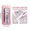thumbnail image 1 of Kumdkd Students Math Tool Kit with Ruler, Protractor, Compass, 2 Triangles, Eraser, Lead, Pink, 8 Count, 1 of 6