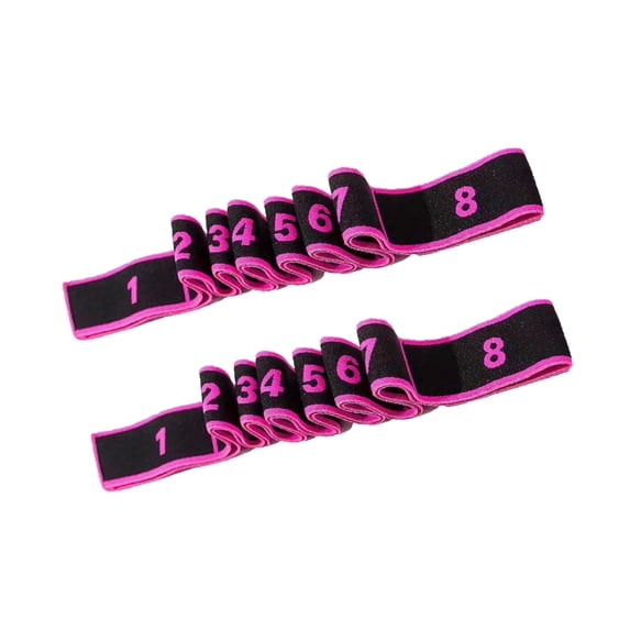 Kumdkd Adjustable 8-Segment Yoga Resistance Band Set with Handles, Stretching Exercise Bands for Home Gym, Pilates, Physical Therapy, Strength Training, 2 Bands Included