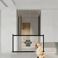 thumbnail image 1 of Kumdkd Adjustable No-Drill Pet Gate for Dogs & Cats – Escape-Proof Indoor/Outdoor Barrier with Anti-Climb Mesh, Built-In Door & Easy Install – Universal Fit for Stairs, Hallways (70.9x30.7in), 1 of 6