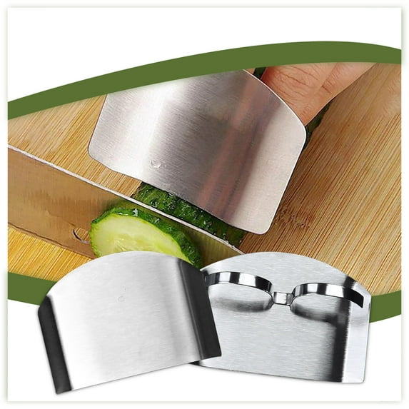 Kumdkd Adjustable Stainless Steel Finger Guard for Cutting, 6.5x4.6cm Anti-Cut Finger Protector, Kitchen Safety Tool for Slicing Vegetables Fruit Meat