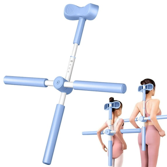 Kumdkd Adjustable Yoga Bar for Posture Correction - Stainless Steel Back Stretcher with Foam Grip, Humpback Relief Tool for Home & Gym, Pilates & Dance, Neck & Shoulder Pain Relief