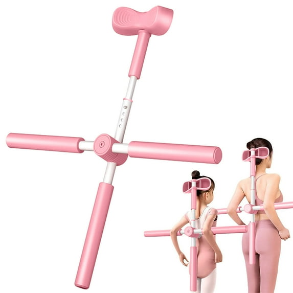 Kumdkd Adjustable Yoga Bar for Posture Correction - Stainless Steel Back Stretcher with Foam Grip, Humpback Relief Tool for Home & Gym, Pilates & Dance, Neck & Shoulder Pain Relief