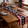 thumbnail image 1 of Kumdkd American Flag Table Runner, 70.87x12.99in, Patrioticindependence Day Table Decor, Polyester Holiday Party Runner for Dining & Living Room, Washable July 4th Decoration, 1 of 6