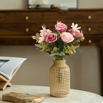 Kumdkd Artificial Rose Bouquet - 6 Realistic Fake Flowers for Wedding, Home, Hotel Decor (10.6x7.87in, )