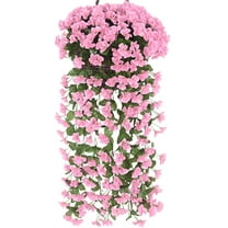 Kumdkd Artificial Silk Hanging Flowers Bouquet - UV-Resistant Outdoor/Indoor Wedding Wall Decor, Garden Privacy Fence Screen with 220 Realistic Flowers (Pink, 31.5in)