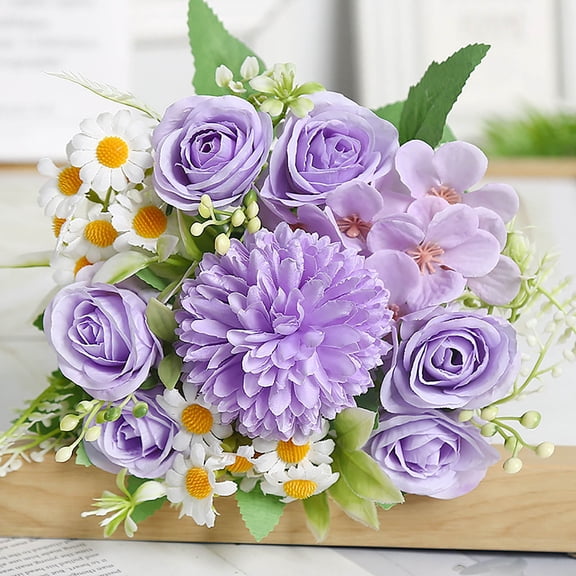 Kumdkd Artificial Silk Peony Bouquet, Real-Like Fake Flowers for Wedding Centerpieces, Valentines Day Decor, Bridal Home Decoration, 11.8in Floral Arrangement