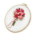 thumbnail image 1 of Kumdkd Beginner-Friendly Stamped Floral Embroidery Kit with Hoop, Threads & Pre-Printed Roses – Complete DIY Craft Set for Adults/Kids (8×8in), 1 of 4