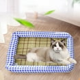 thumbnail image 1 of Kumdkd Blue Cooling Mat for Dogs & Cats - 15.7"x11.8" Summer Pet Bed Pad with Breathable Rattan Fabric | Non-Toxic Heat Relief Pad for Kennels, Floors & Carriers | Chew-Resistant Dog Cooling Mat, 1 of 6