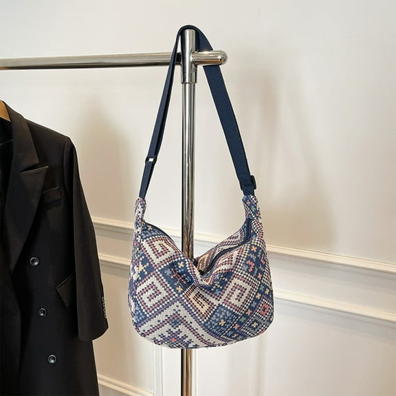 Kumdkd Blue Women's Crossbody Bag - Lightweight Large Tote Purse for Travel & Work (Fits Tablet, Adjustable Strap, Giftable Fashion Shoulder Bag for Women)